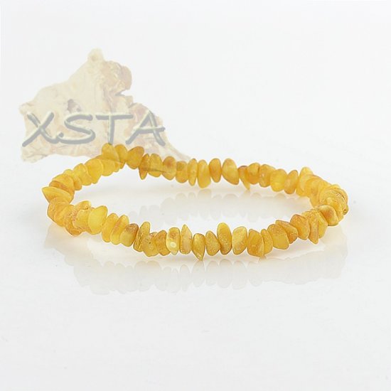 Natural raw chips amber bracelet